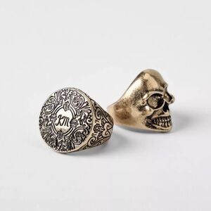 ZARA Kate Moss Bobby Gillespie Collection Skull Gold Chunky
Ring Set Punk Goth